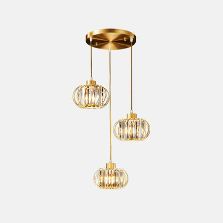 Modern Brass Globe Pendant Light With Crystal Accents Stylish Ceiling Lantern For Dining Area 3 /
