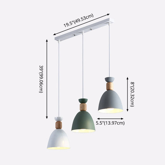 Nordic-Style Goblet Pendant Light Fixture With Metal Shade For Dining Room