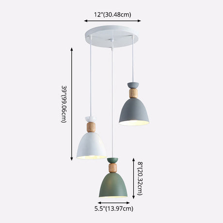 Nordic Style Goblet Ceiling Pendant Light With Metal Shade For Dining Room
