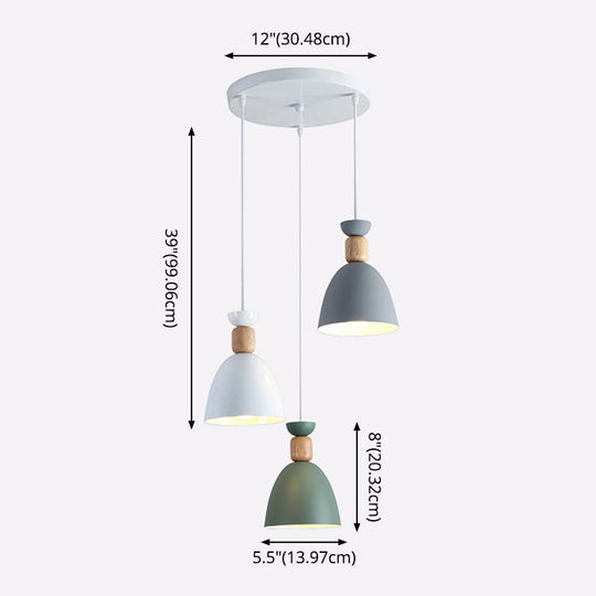 Nordic Style Goblet Ceiling Pendant Light With Metal Shade For Dining Room
