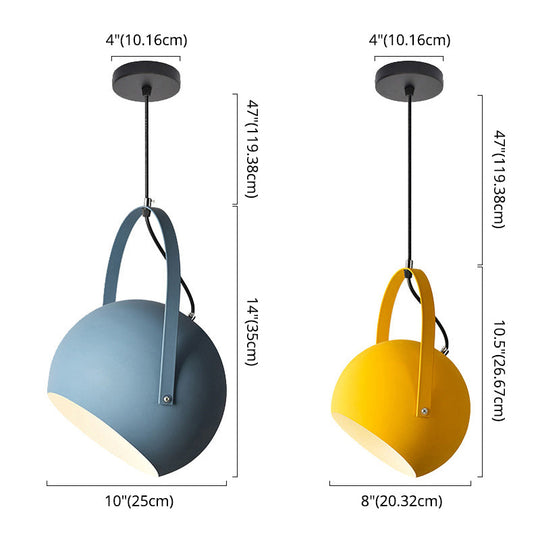 Dome Pendant Restaurant Spotlight With Arched Handle - Metal Hanging Light Fixture