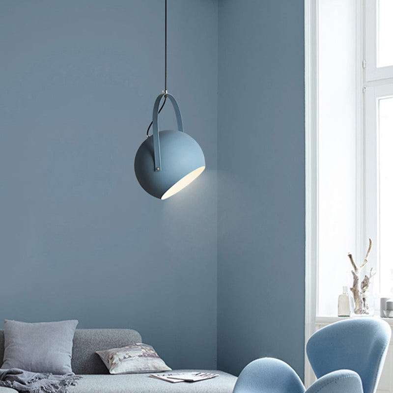 Dome Pendant Restaurant Spotlight With Arched Handle - Metal Hanging Light Fixture