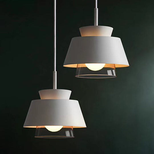 2-Shade Macaron Pendulum Light - Metal And Glass Ceiling Pendant Lamp