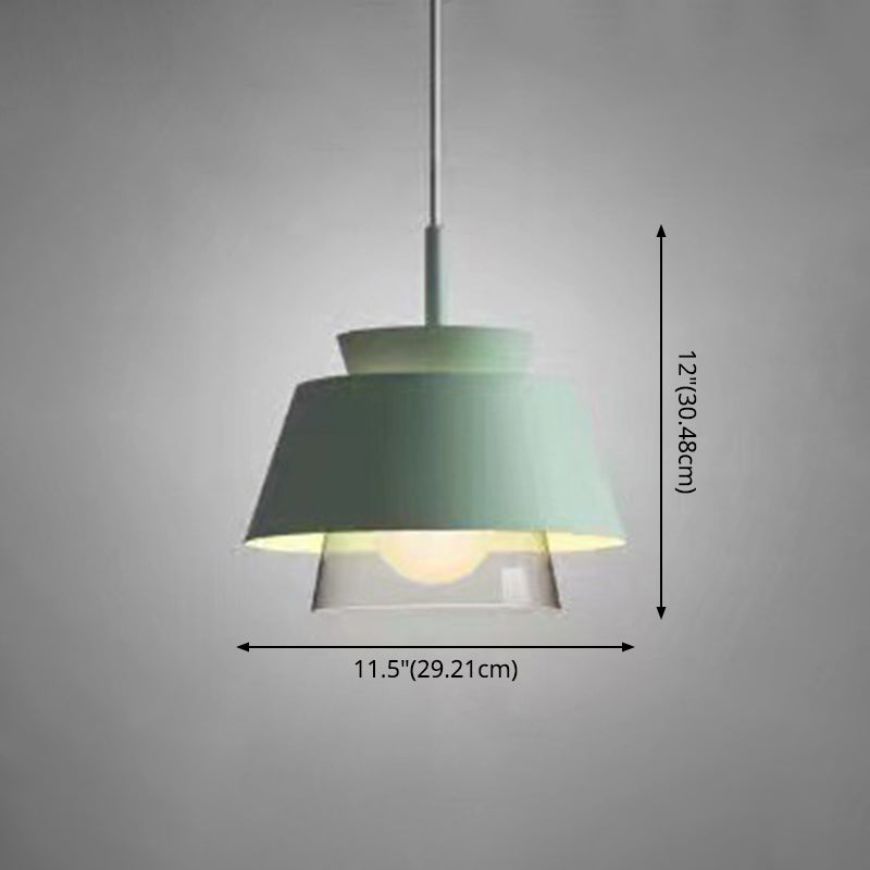 2-Shade Macaron Pendulum Light - Metal And Glass Ceiling Pendant Lamp