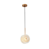 Brass Plated Crystal Glass Led Pendant Light For Dining Spaces