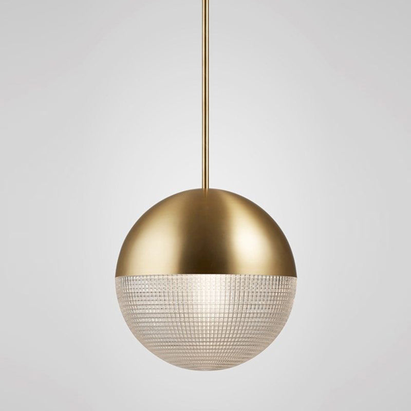 Contemporary Hemispherical Glass Pendant Light With Frosted Metal Lamp Body - Ideal For Aisle Bar