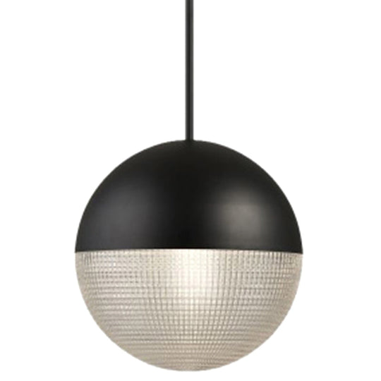Modern Hemispherical Glass Pendant Light With Frosted Metal Lamp Body - Ideal For Aisles And Bars