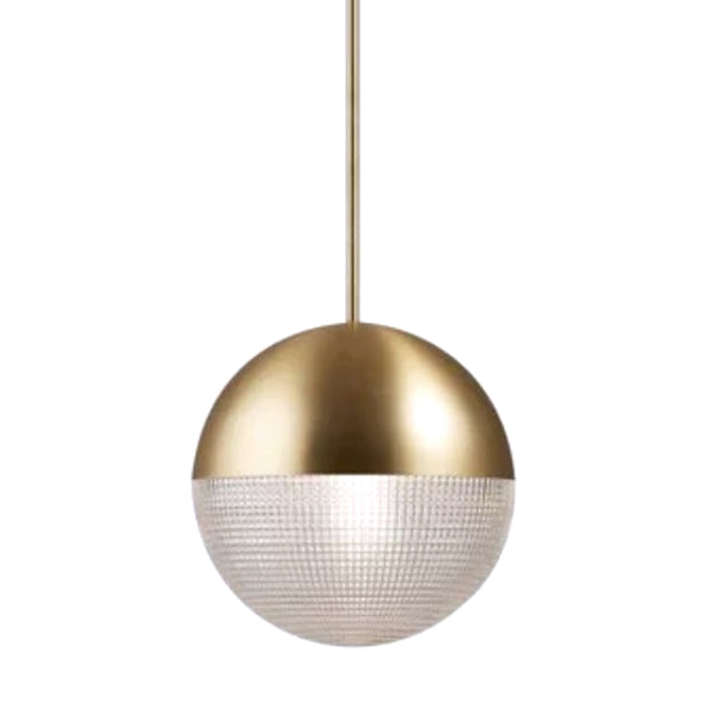 Contemporary Hemispherical Glass Pendant Light With Frosted Metal Lamp Body - Ideal For Aisle Bar