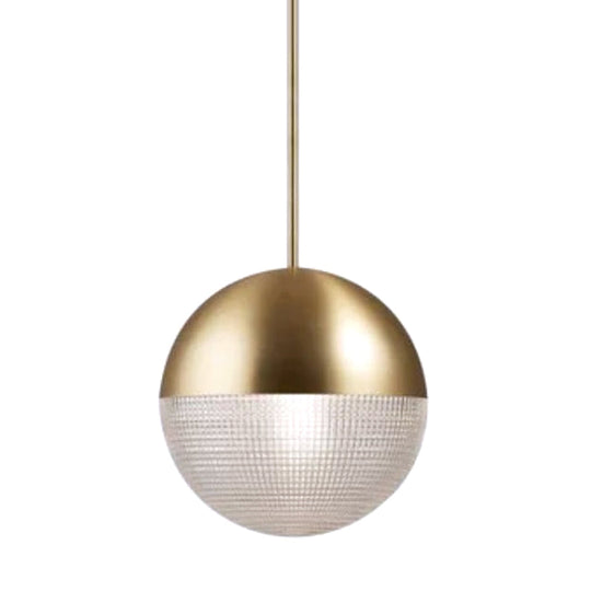 Contemporary Hemispherical Glass Pendant Light With Frosted Metal Lamp Body - Ideal For Aisle Bar