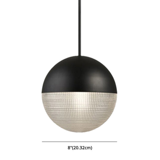 Contemporary Hemispherical Glass Pendant Light With Frosted Metal Lamp Body - Ideal For Aisle Bar