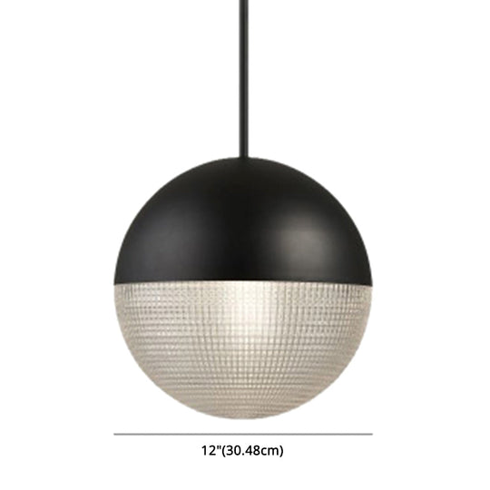 Contemporary Hemispherical Glass Pendant Light With Frosted Metal Lamp Body - Ideal For Aisle Bar