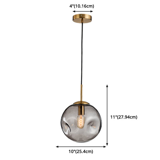 Irregular Glass Ball Pendant Light - Modern Mini Hanging Fixture For Dining Room And Kitchen