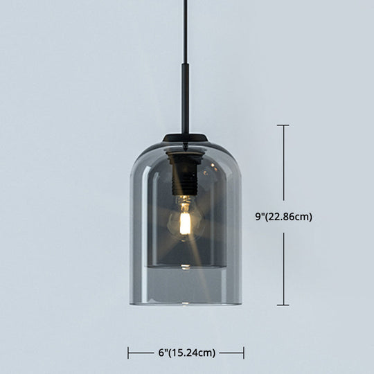 Minimalist Double Glasses Shade Pendant Light - Modern Ceiling For Aisles And Bedrooms