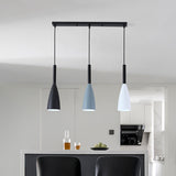 Metal Macaroon Style Goblet Shade Hanging Light - 3 Lights Suspension Lamp For Dining Room Foyer