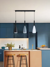 Metal Macaroon Style Goblet Shade Hanging Light - 3 Lights Suspension Lamp For Dining Room Foyer