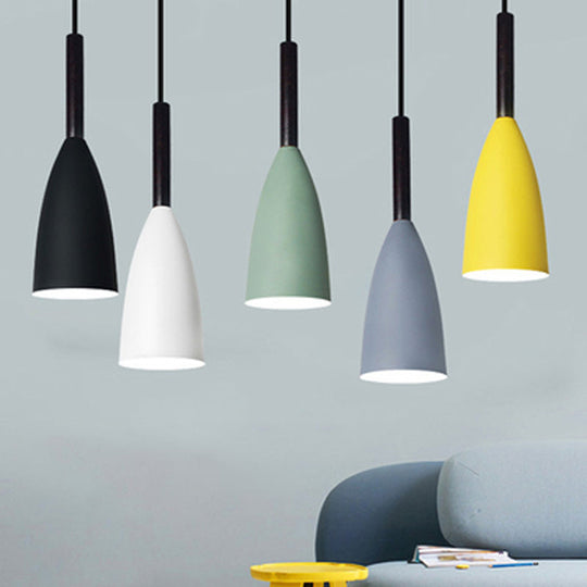 Macaroon Metal Goblet Pendant Lamp: Down Lighting Single Hanging Light For Dining Room