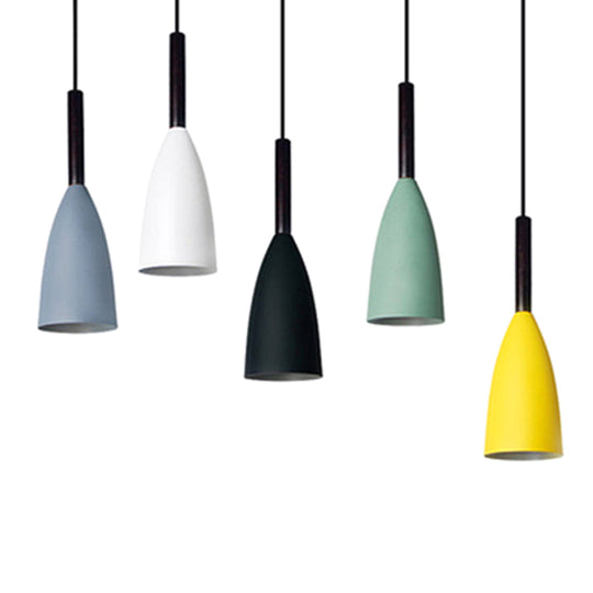 Macaroon Metal Goblet Pendant Lamp: Down Lighting Single Hanging Light For Dining Room