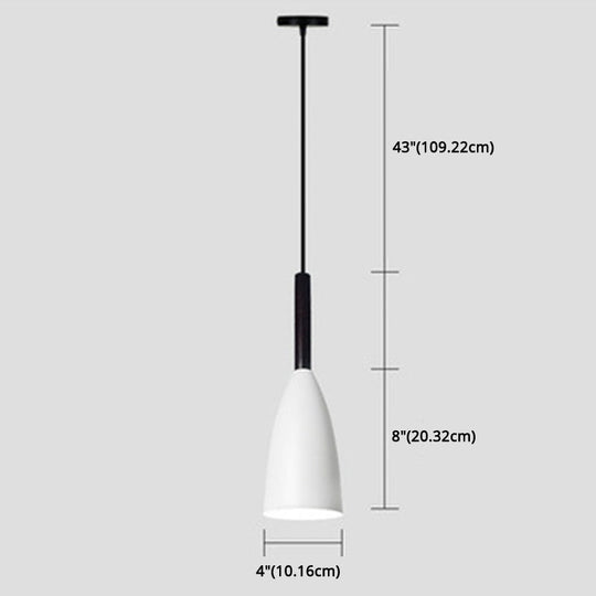 Macaroon Metal Goblet Pendant Lamp For Dining Room - Single Light Downlighting Fixture