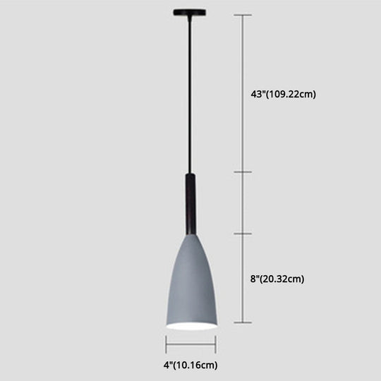 Macaroon Metal Goblet Pendant Lamp For Dining Room - Single Light Downlighting Fixture