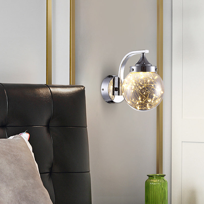 Spherical Star Lamp: Creative Wall Sconce For Warm Bedroom Ambiance