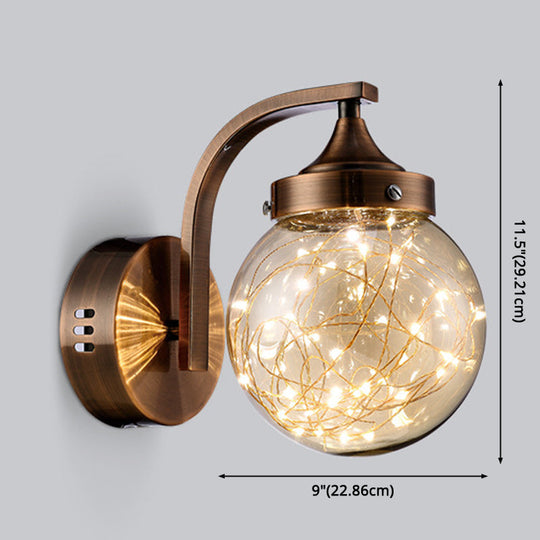 Spherical Star Lamp: Creative Wall Sconce For Warm Bedroom Ambiance