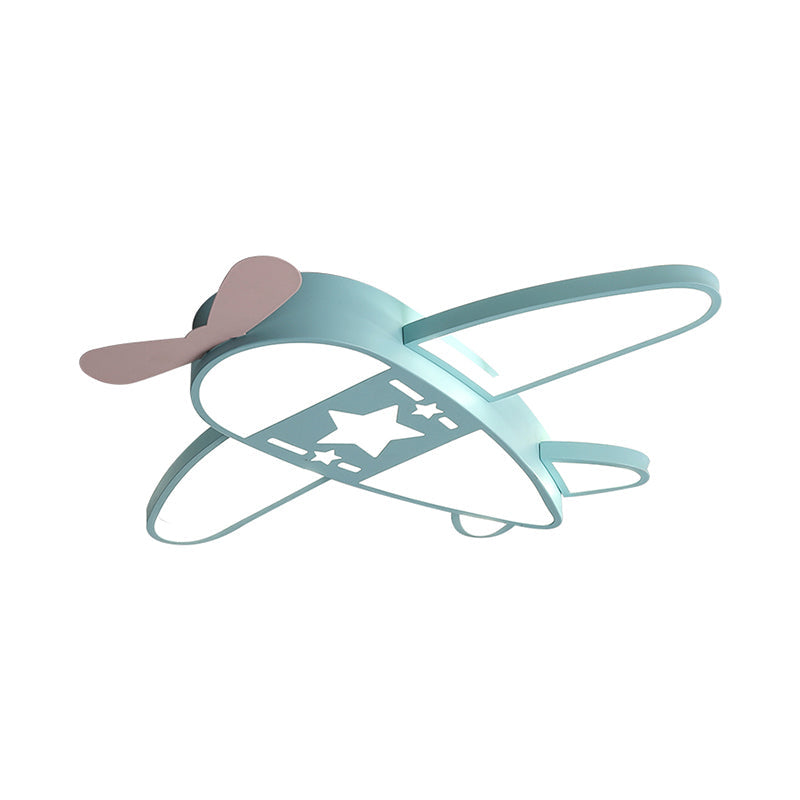 Modern Metal Led Flush Mount Lamp - Pink/Blue Plane Warm/White Lighting 19.5’/25.5’ Width