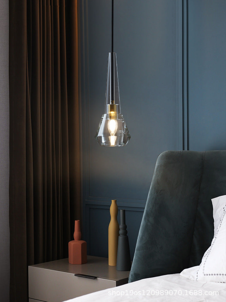 Mini Crystal Pendant Light With Brass Finish For Modern Living Spaces