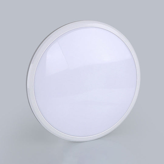 Ultra-Thin Round Led Ceiling Light For Kitchen - Simple White Design With Acrylic Flush Mount