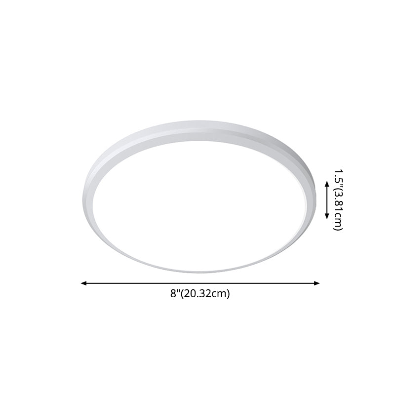 Ultra-Thin Round Led Ceiling Light For Kitchen - Simple White Design With Acrylic Flush Mount