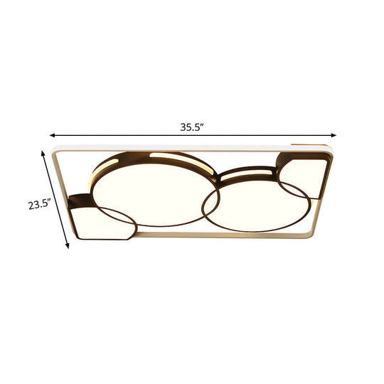 Circle Flushmount Led Light With Acrylic Modern Frame – Warm Or White