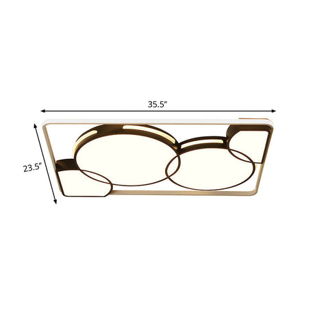 Circle Flushmount Led Light With Acrylic Modern Frame Warm Or White