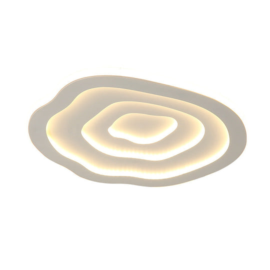 White Flower Led Flush Mount Ceiling Light With Minimalist Acrylic Design