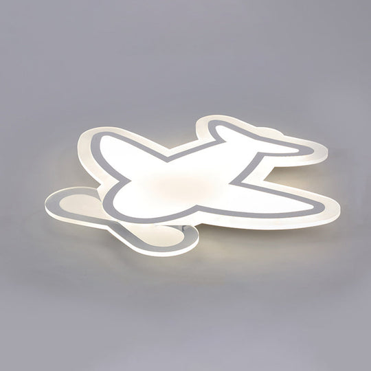 Minimalist Acrylic Flush-Mount Led Ceiling Lamp - White / Natural 24