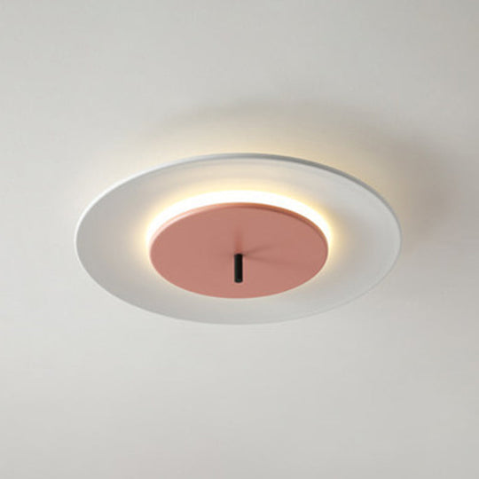 Nordic Led Acrylic Flush Mount Ceiling Light - Stylish Close-To-Ceiling Lighting Fixture Pink / 14