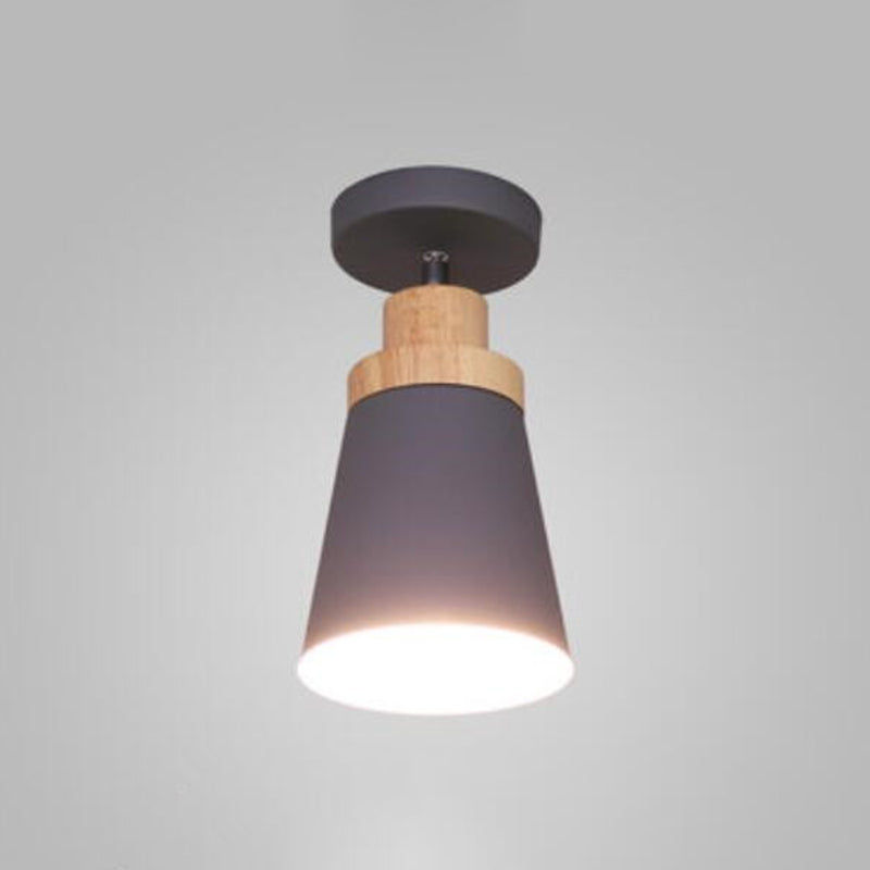 Modern Tapered Ceiling Flush Mount Light - Stylish Metal Close To Lighting Fixture Grey