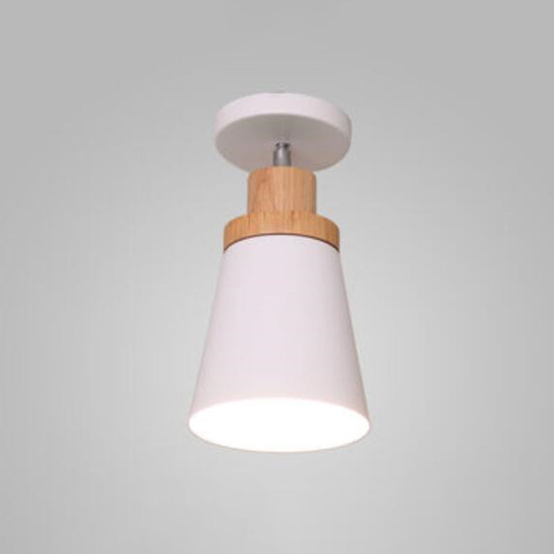 Modern Tapered Ceiling Flush Mount Light - Stylish Metal Close To Lighting Fixture White