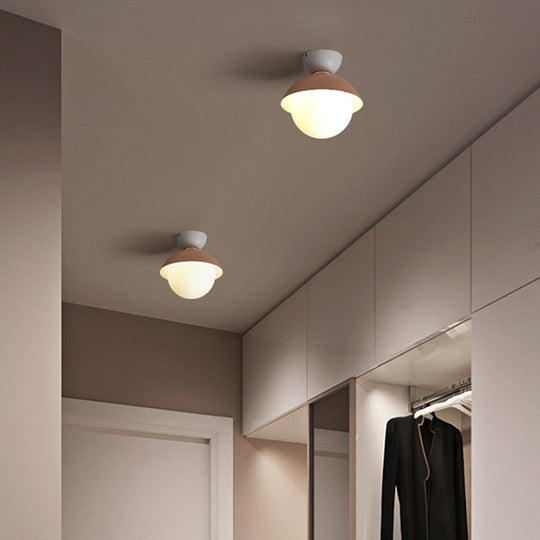 Nordic-Style Round Flush Mount Metal Ceiling Light