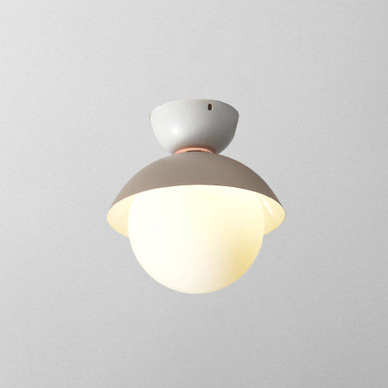 Nordic-Style Round Flush Mount Metal Ceiling Light Grey