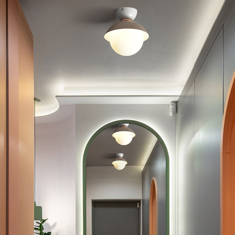 Nordic-Style Round Flush Mount Metal Ceiling Light