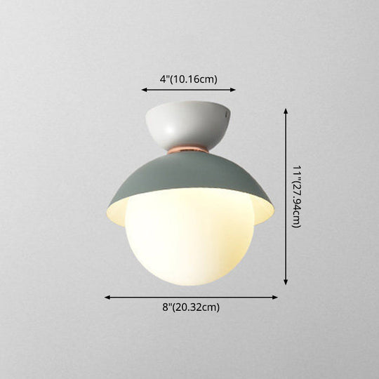 Nordic-Style Round Flush Mount Metal Ceiling Light