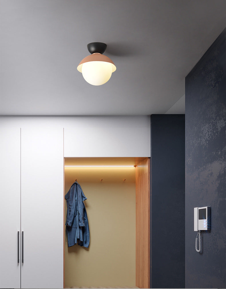 Nordic-Style Round Flush Mount Metal Ceiling Light