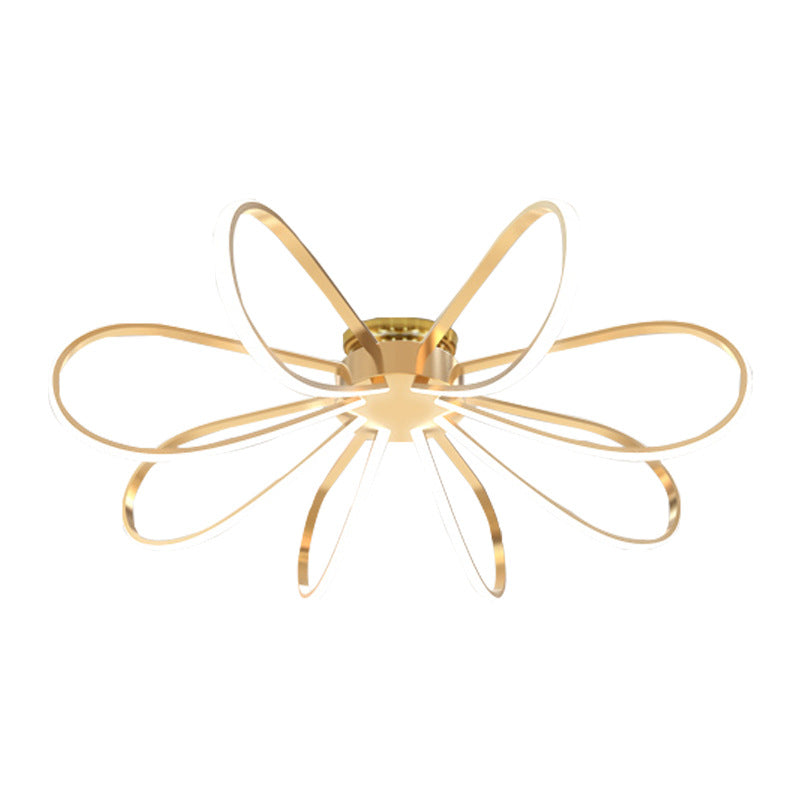 Gold Petal Acrylic Flush Mount Ceiling Light - Modern Led Fixture