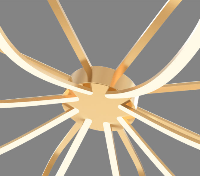 Gold Petal Acrylic Flush Mount Ceiling Light - Modern Led Fixture