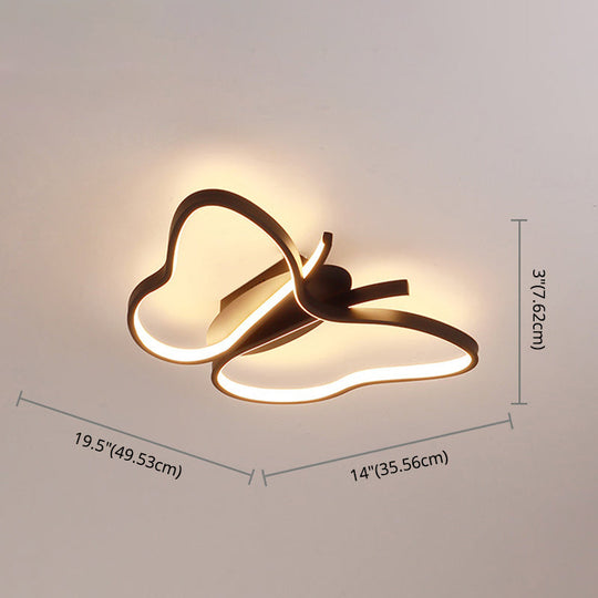 Modern Led Butterfly Ceiling Light Fixture - Close-To-Ceiling Metal Lighting
