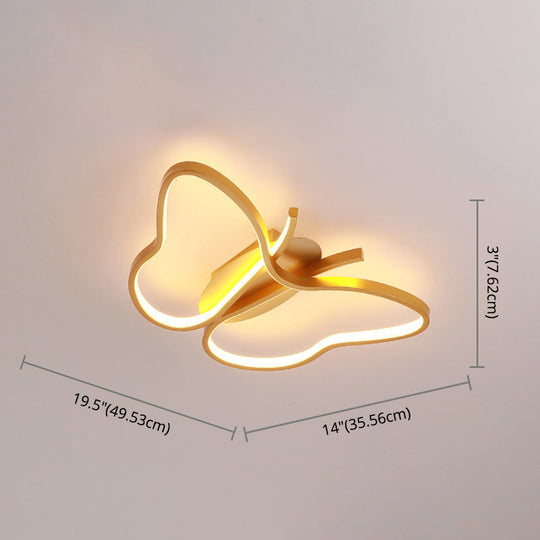 Modern Led Butterfly Ceiling Light Fixture - Close-To-Ceiling Metal Lighting
