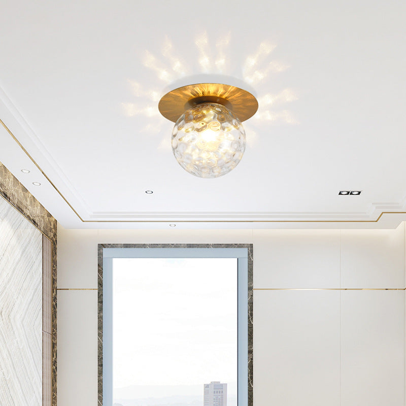 Minimalist Glass Globe Ceiling Mount Light Fixture