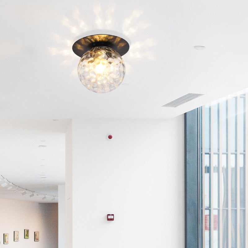 Minimalist Glass Globe Ceiling Mount Light Fixture