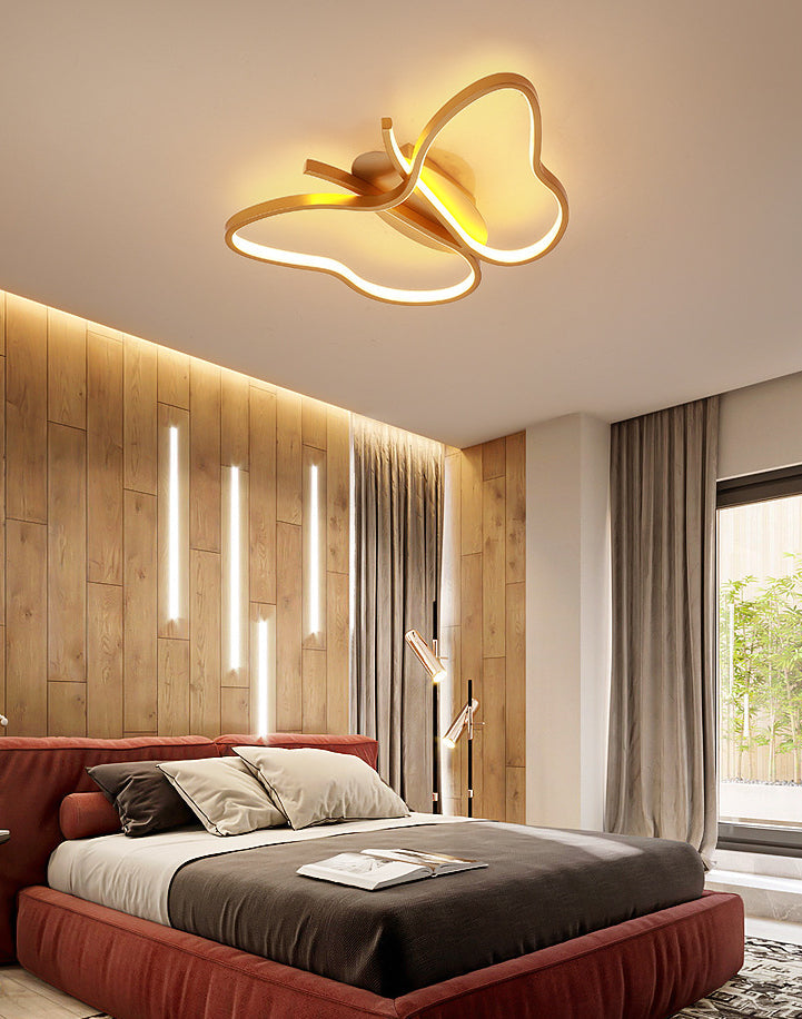 Modern Led Butterfly Ceiling Light Fixture - Close-To-Ceiling Metal Lighting