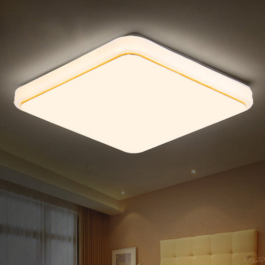 Simplicity Acrylic Ceiling Flush Mount Light For Living Room - Square Design Gold / 8.5 White
