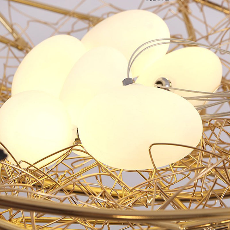 Gold Metal Art Deco Chandelier - Nest Lighting 19.5’/21.5’ Wide 6/9 Lights Ceiling Lamp